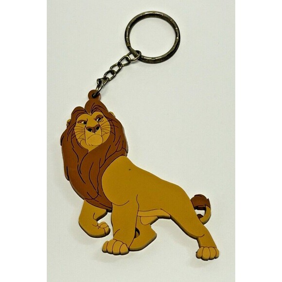Vintage Disney The Lion King Mufasa Rubber Keychain Keyring 90s RARE - Picture 2 of 7